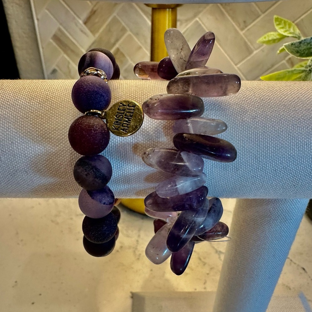 Kinsley Armelle Purple/Amethyst Natural Stone Bracelet Set